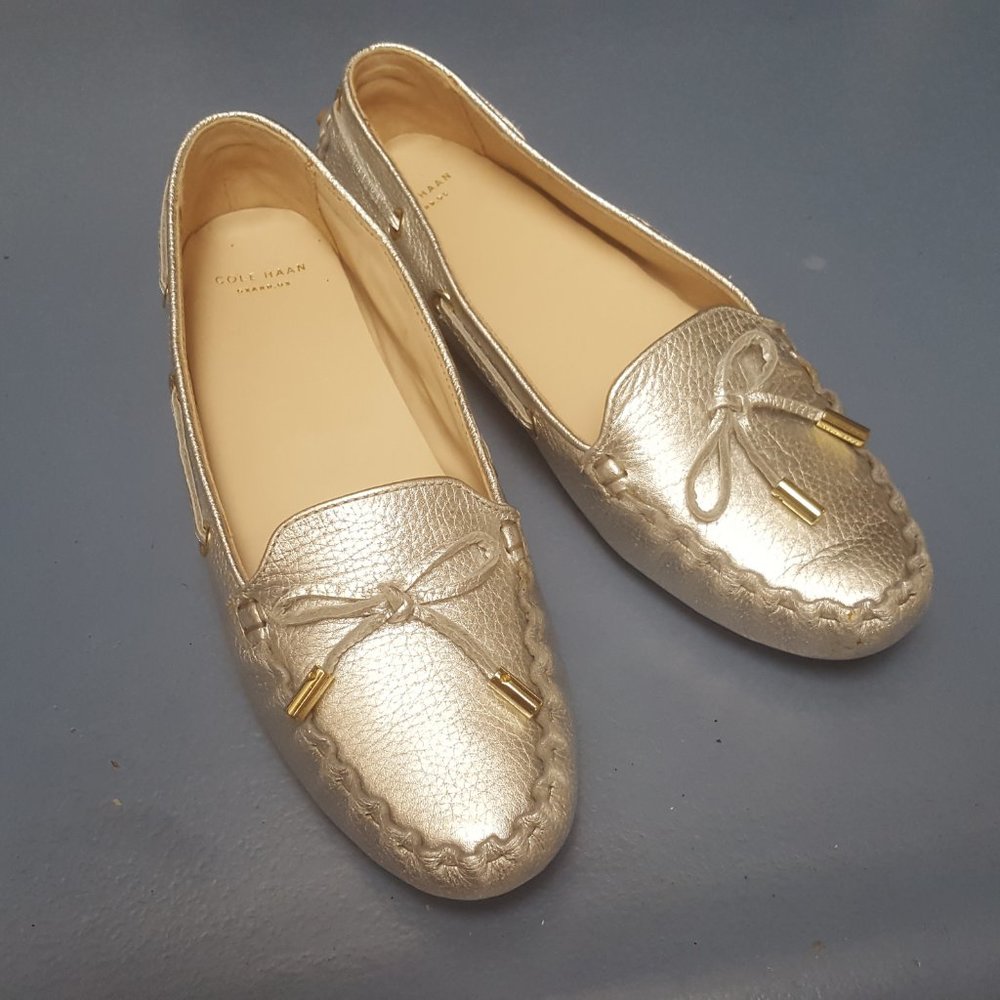 CLEARANCE~ Silver Metallic Cole Haan Cary Moccasin